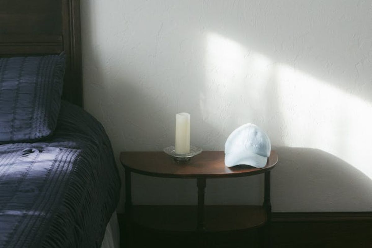 Atmospheric photo of a calm room with morning light.
